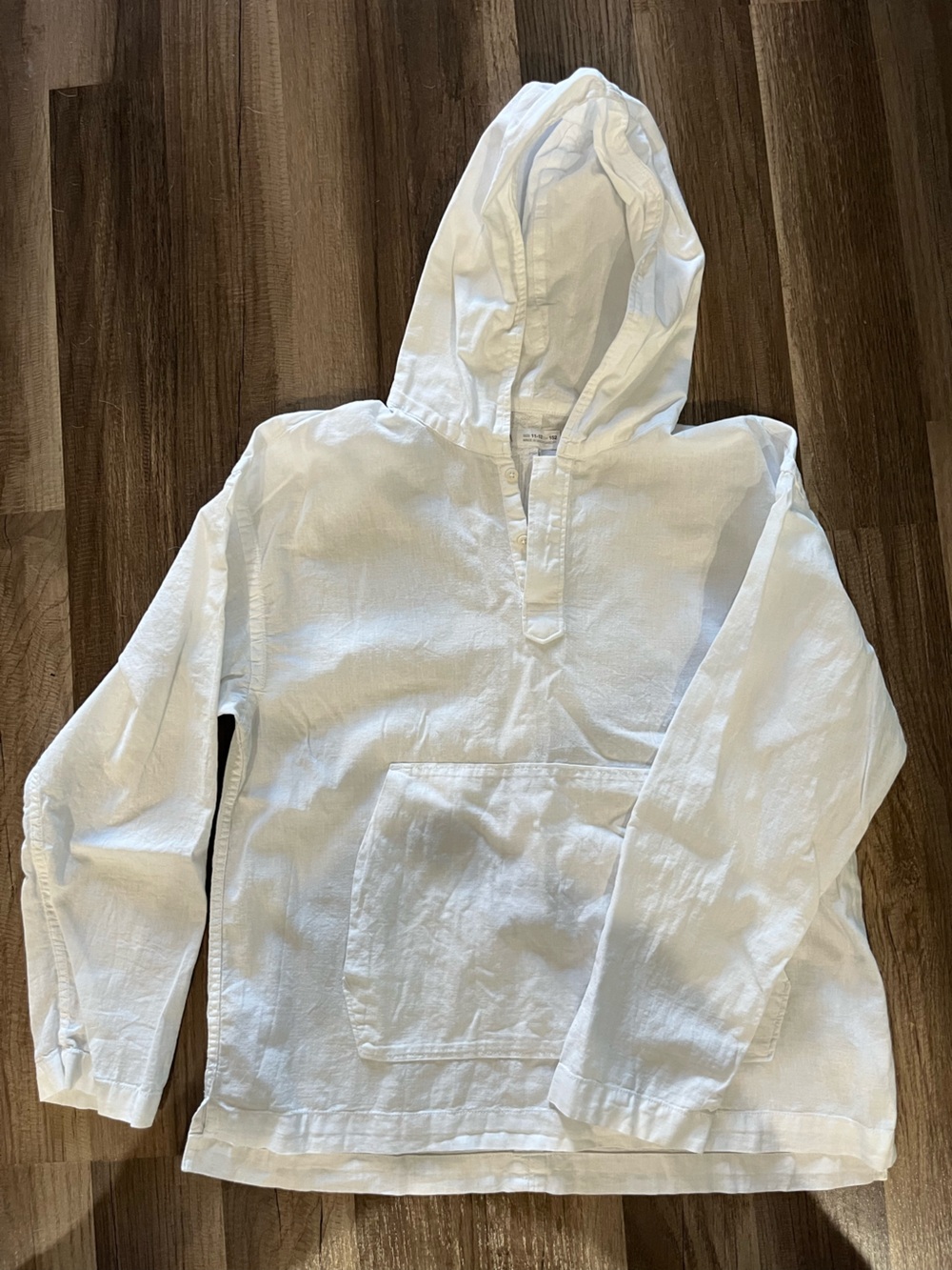 Zara Juniors White Casual Linen Hoodie